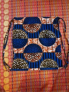 vintage psychedelic blue orange brown festival
cotton backpack small